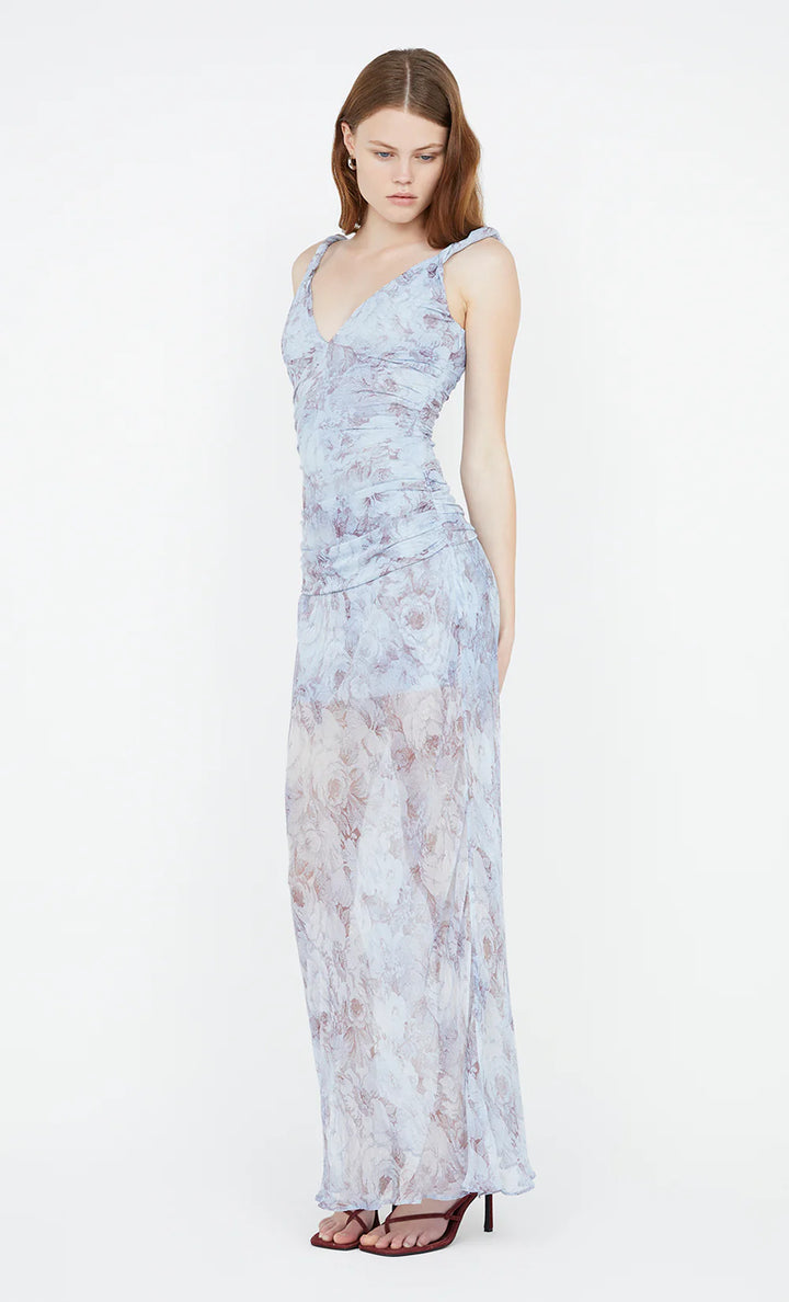 Danica V Neck Dress - Chambray Rose