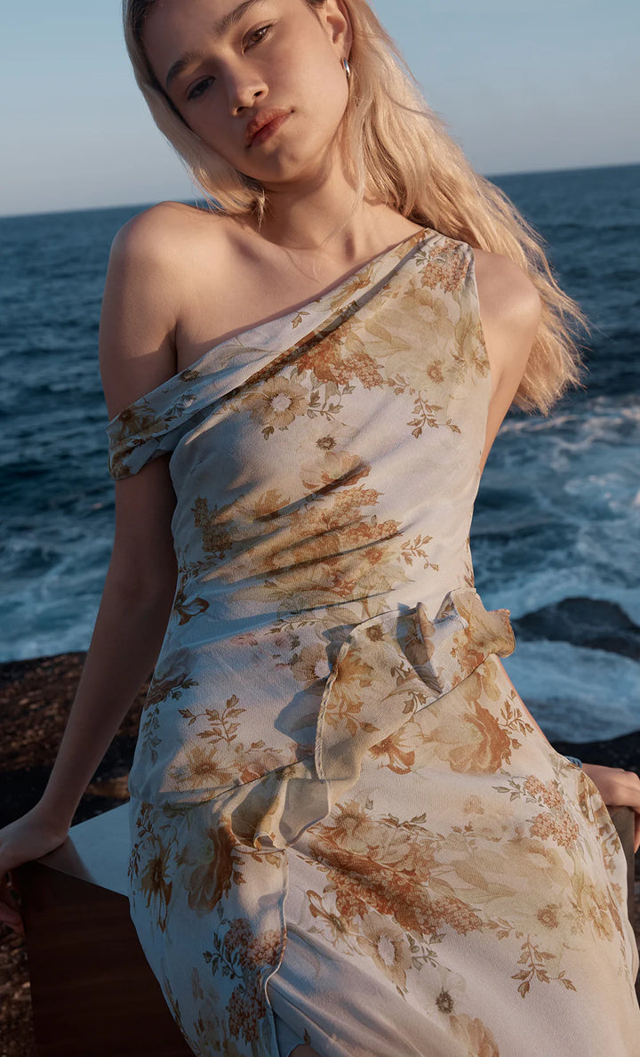 Rahni Asym Dress - Antique Denim Floral