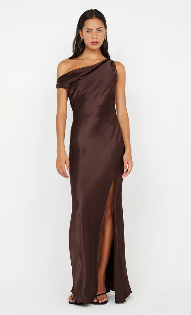 bec and bridge brown dresses Threadbare Women's Chocolate Brown Jersey Maxi Dress with Pockets