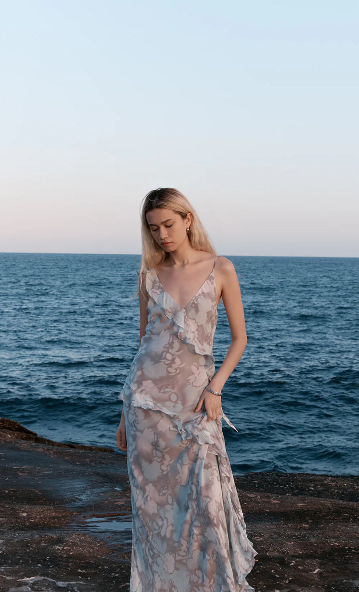 Zabelle Frill Dress - Moonshadow