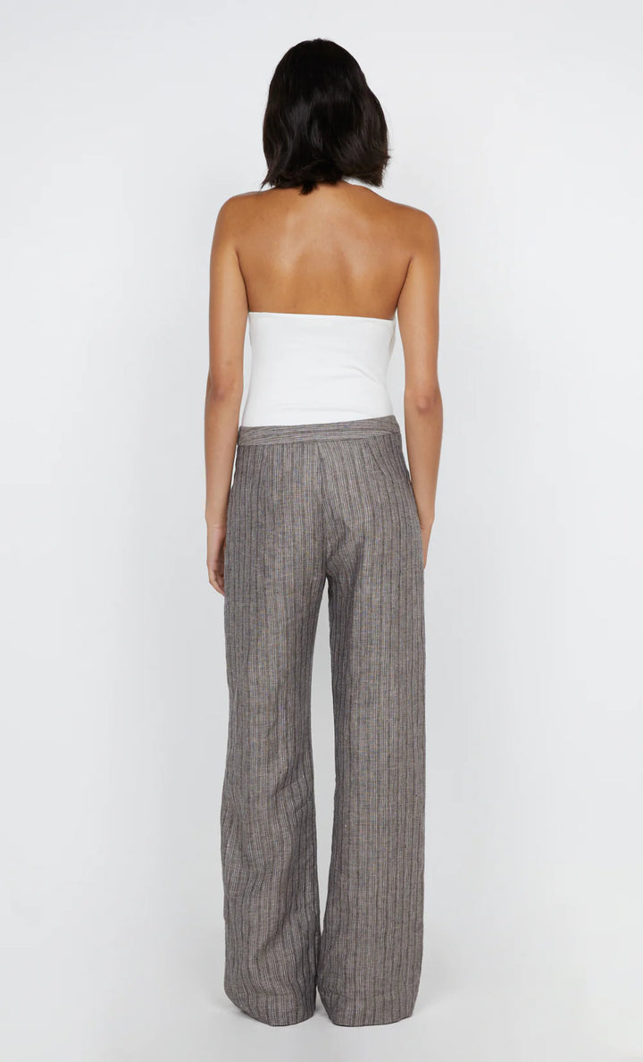 Zuri Straight Leg Pant - Taupe/Ivory Stripe
