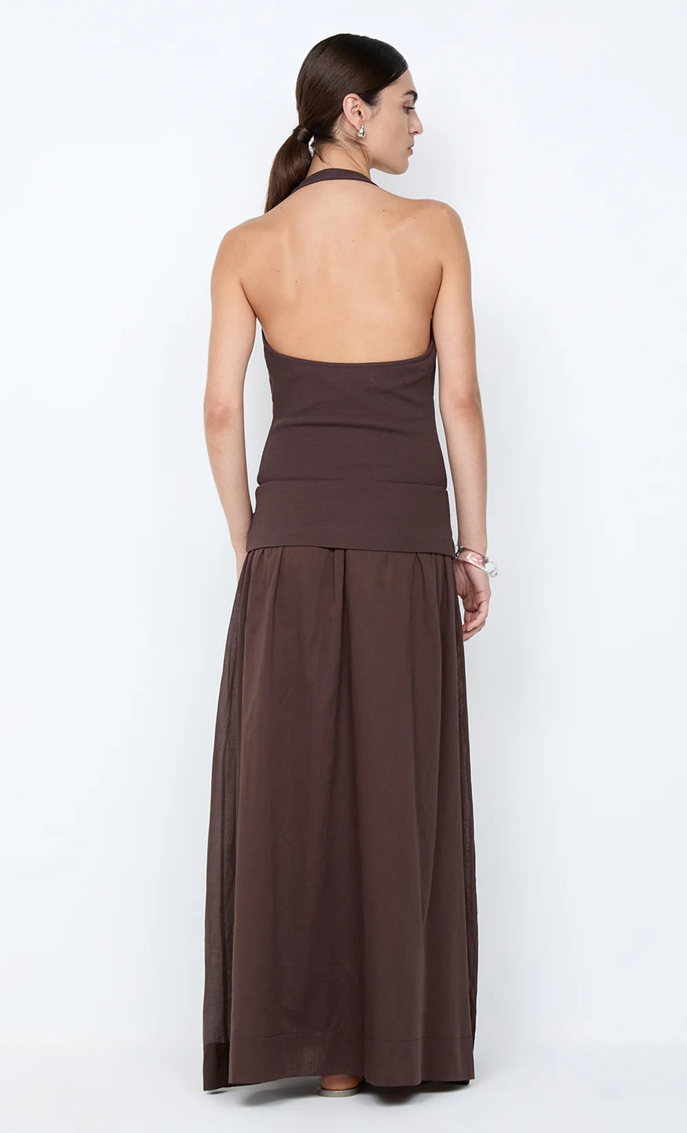 Sabrine Halter Maxi Dress - Dark Chocolate