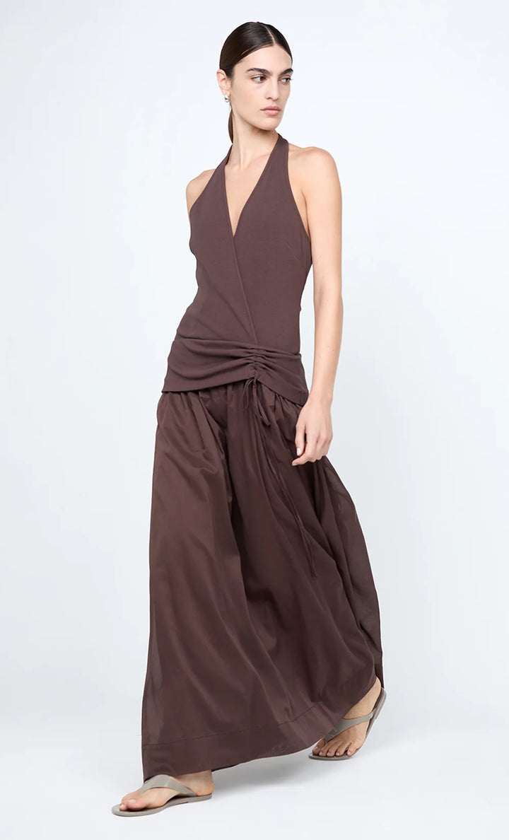 Sabrine Halter Maxi Dress - Dark Chocolate
