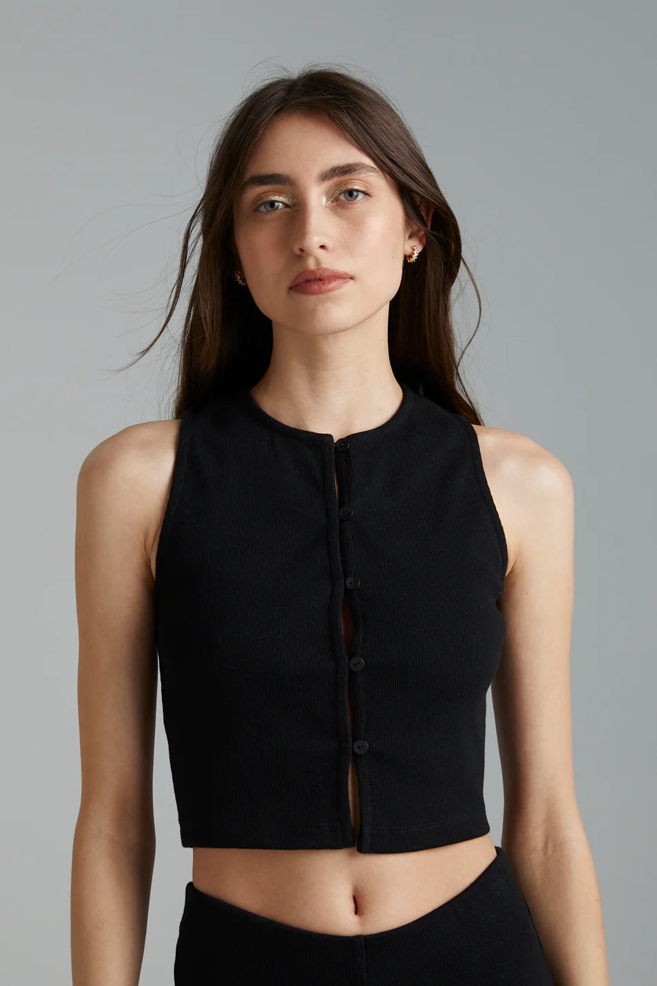 Button Up Top - Black