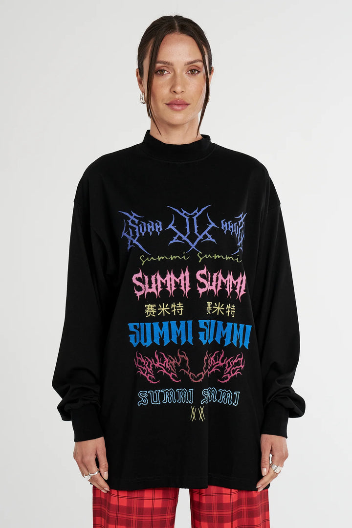 Summi LS Band Tee - Black
