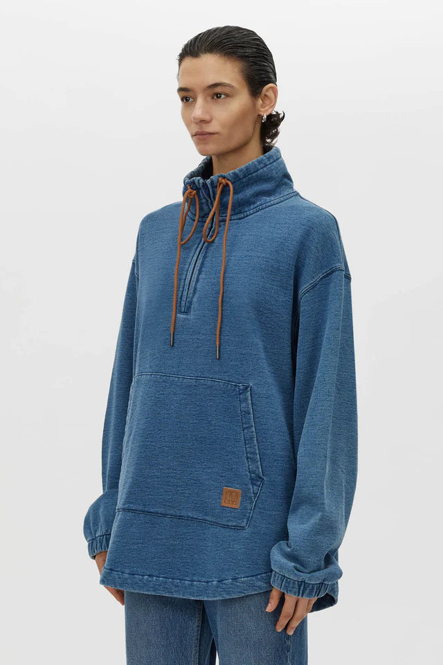 Meena Denim Fleece Pullover - Classic Blue