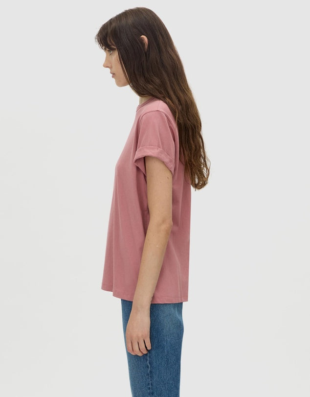 Birdie Embroidered Tee - Rose Pink