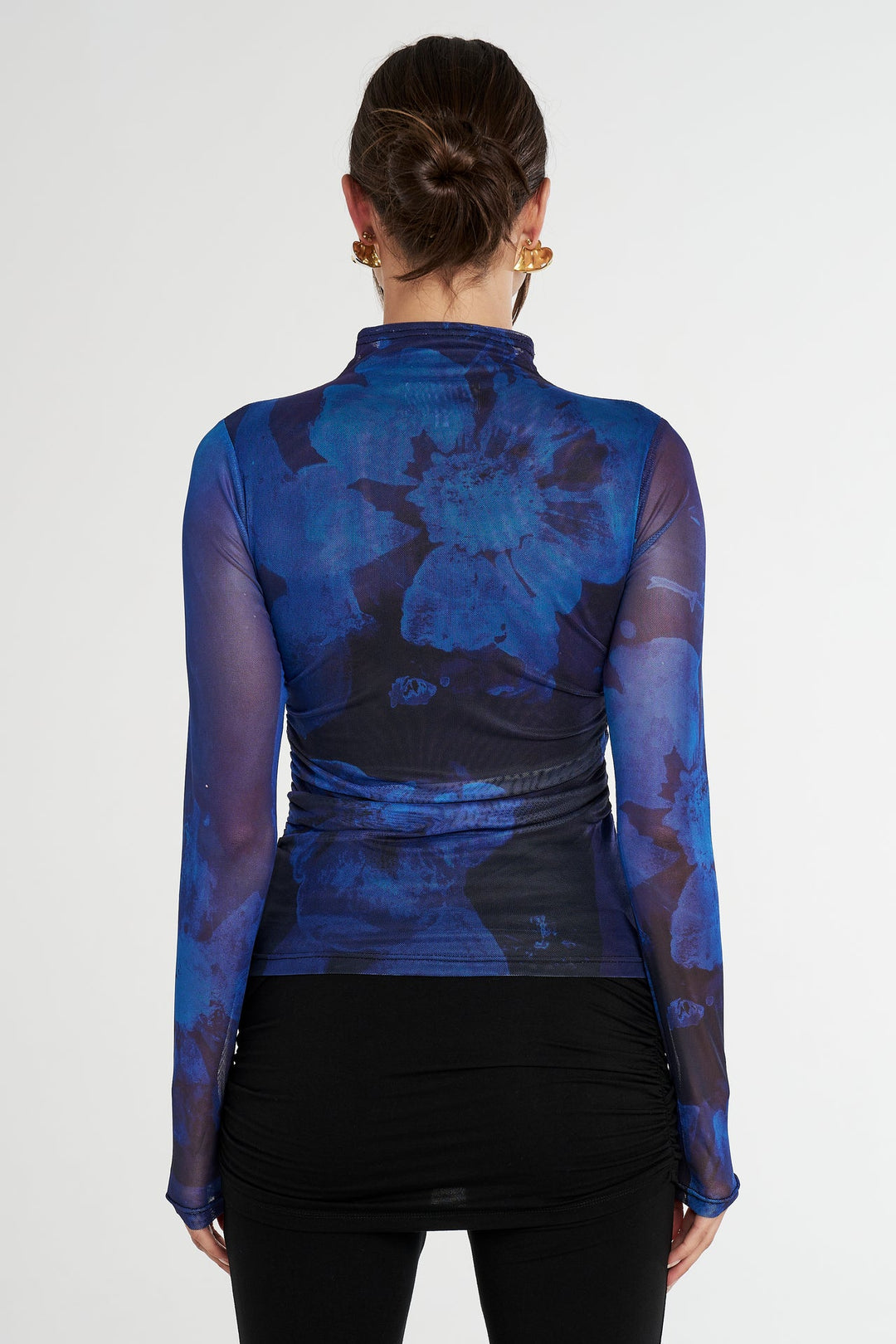 LS Ruched High Neck Top - Dark Lumen