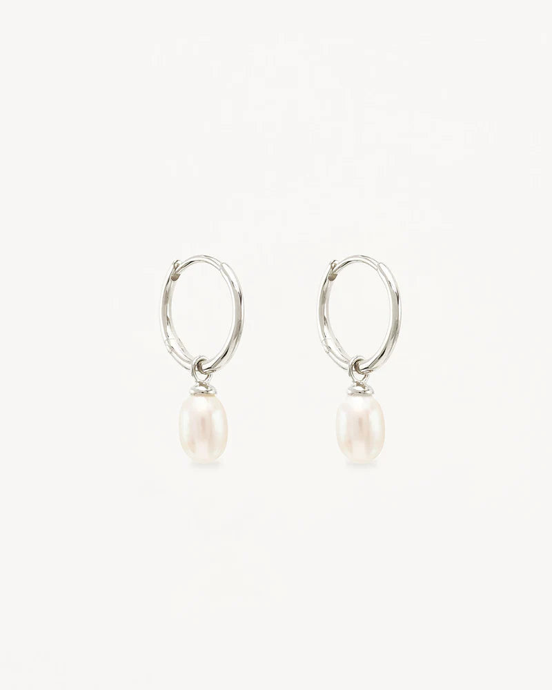 Live In Peace Pearl Hoop Earrings