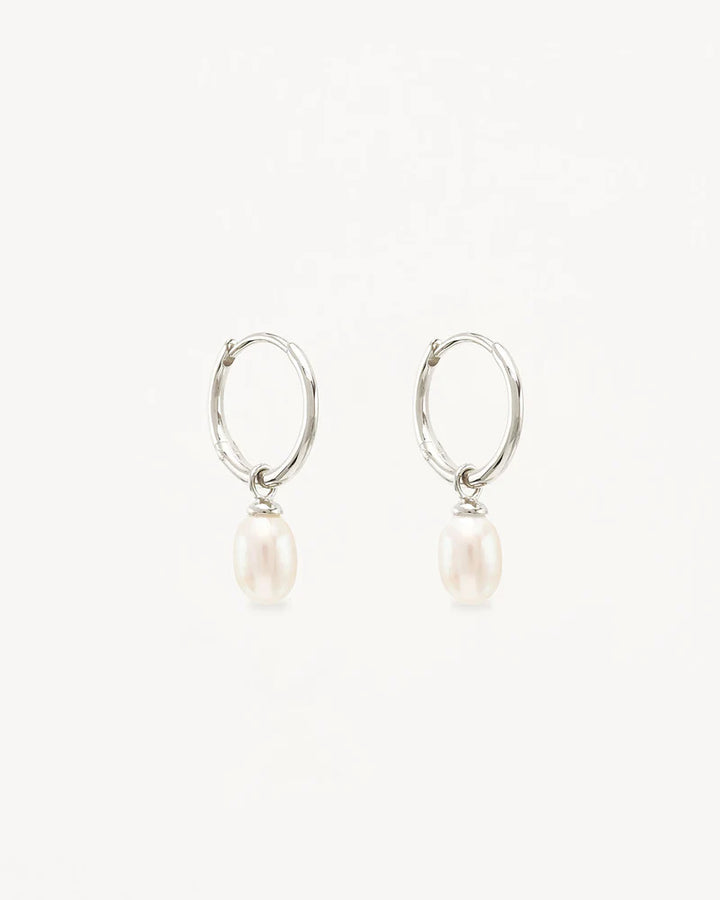 Live In Peace Pearl Hoop Earrings