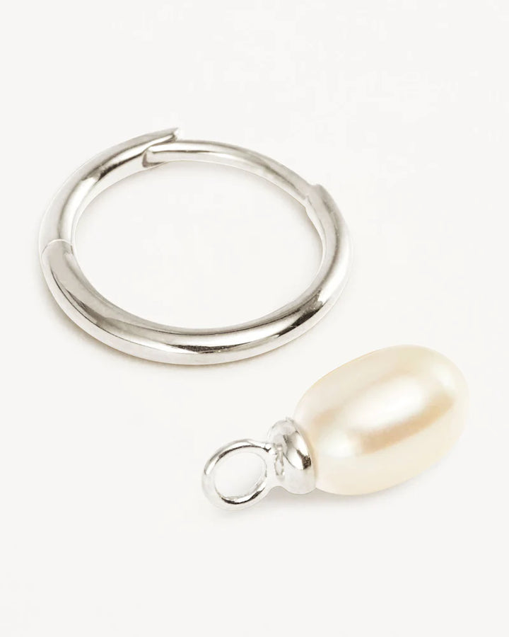 Live In Peace Pearl Hoop Earrings