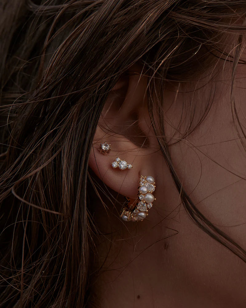 Mist Stud Earrings - 18k Gold Vermeil
