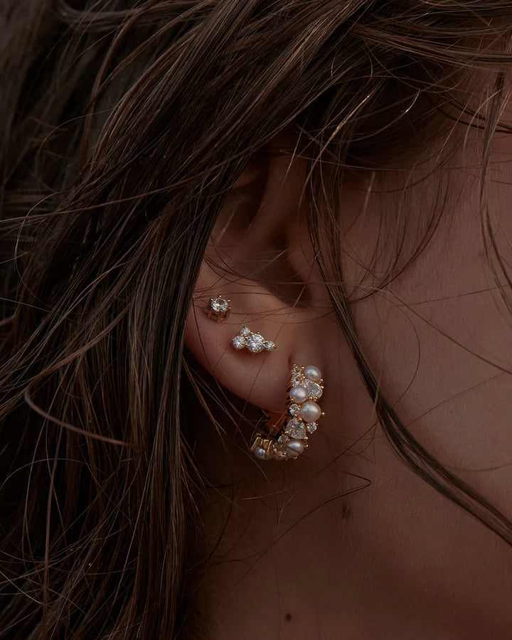 Mist Stud Earrings - 18k Gold Vermeil