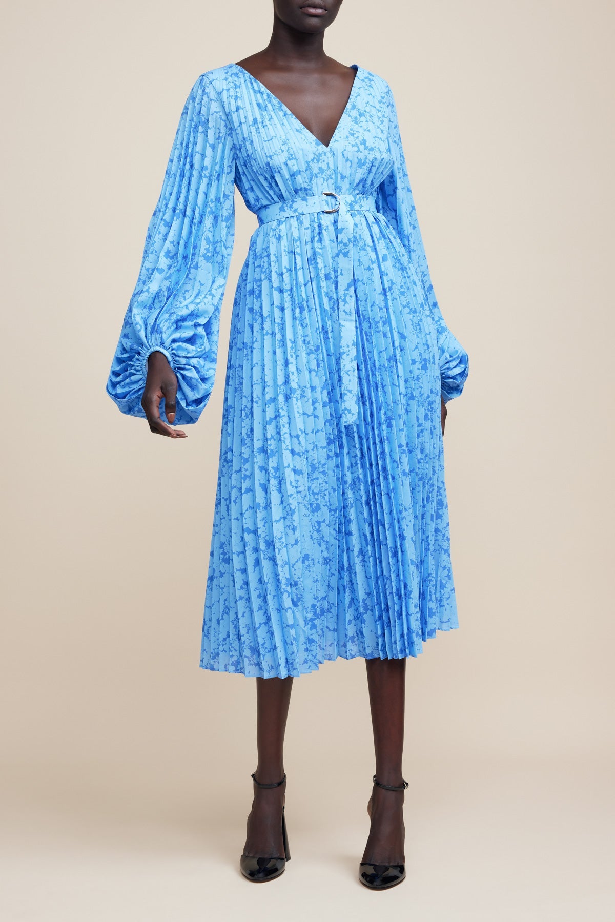 Clockhall Dress - Blue Iris Print