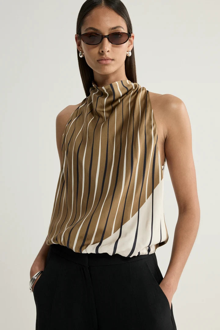 Sloane Top - Moss Stripe