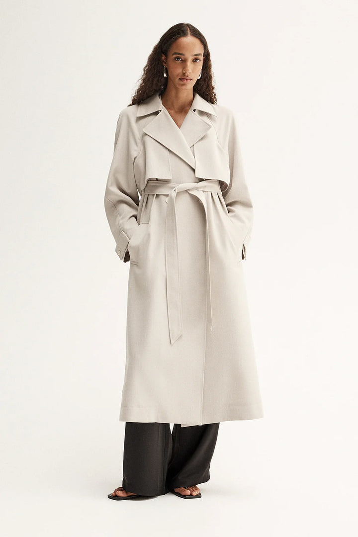 Nova Trench Coat - Pebble