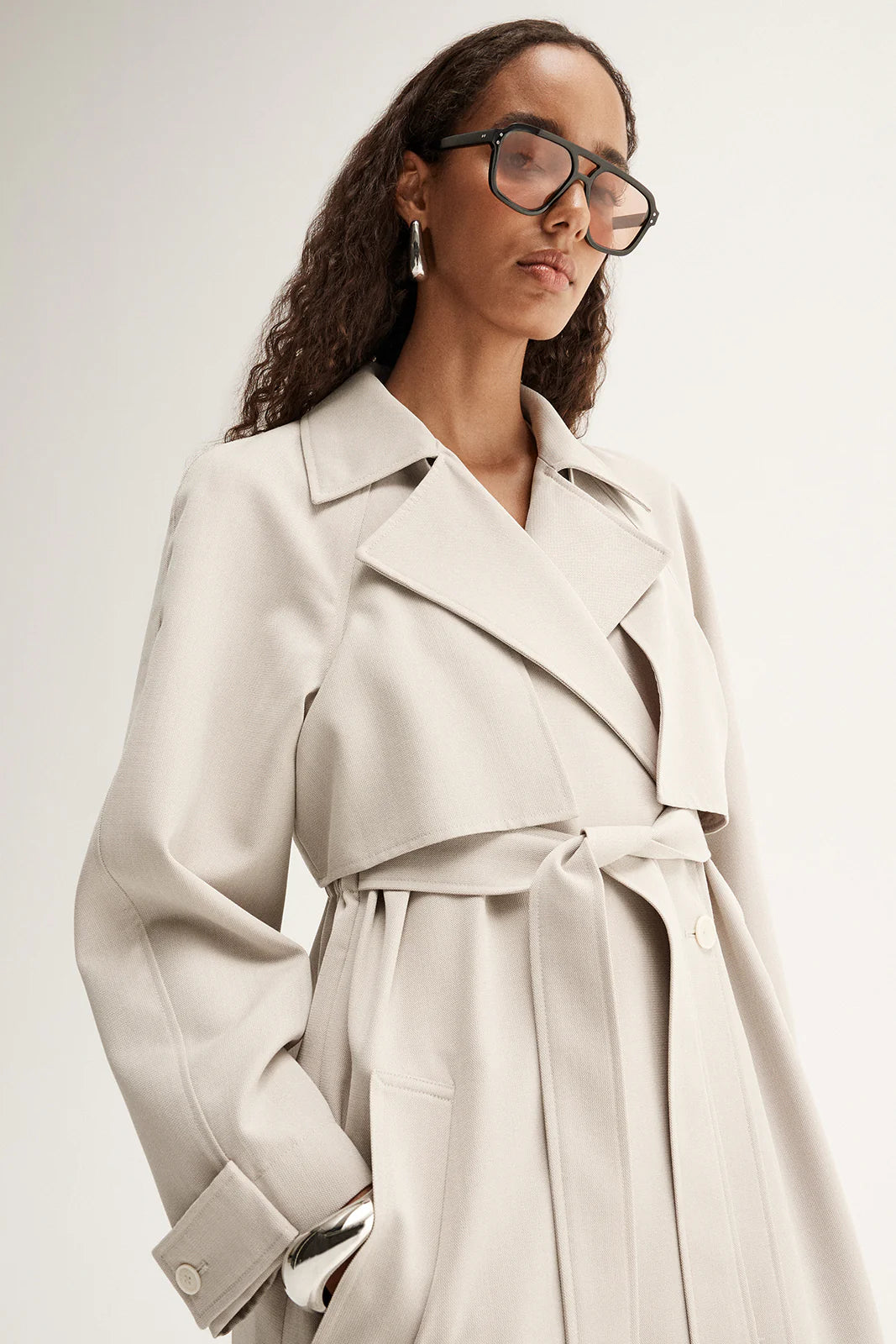 Nova Trench Coat - Pebble