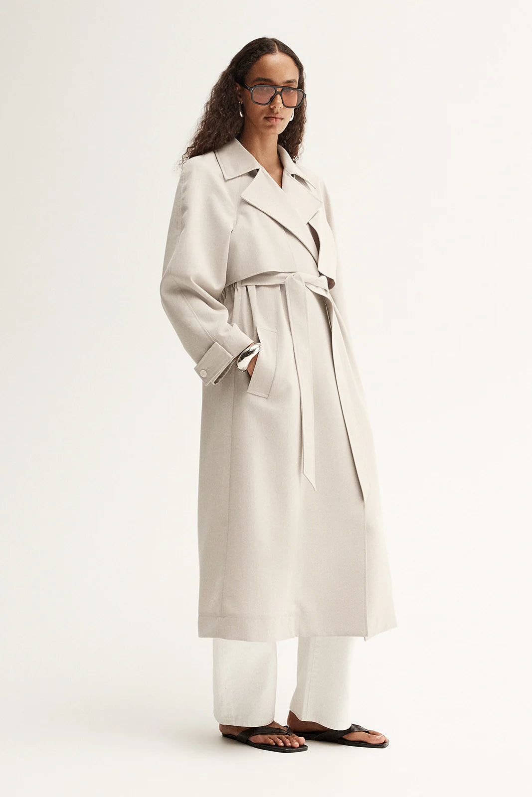 Nova Trench Coat - Pebble