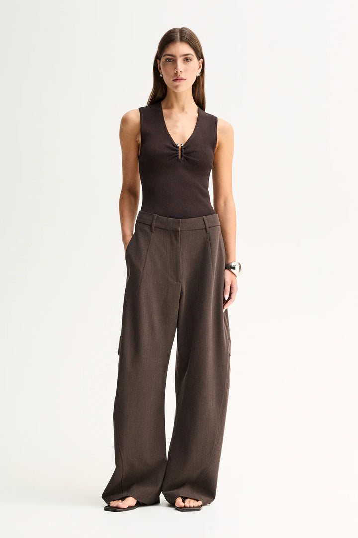 Lindsay Knit Top - Chocolate