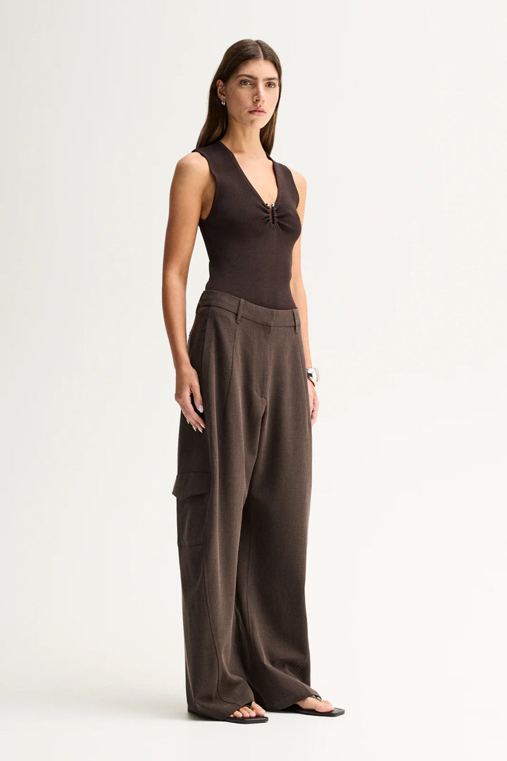 Lindsay Knit Top - Chocolate