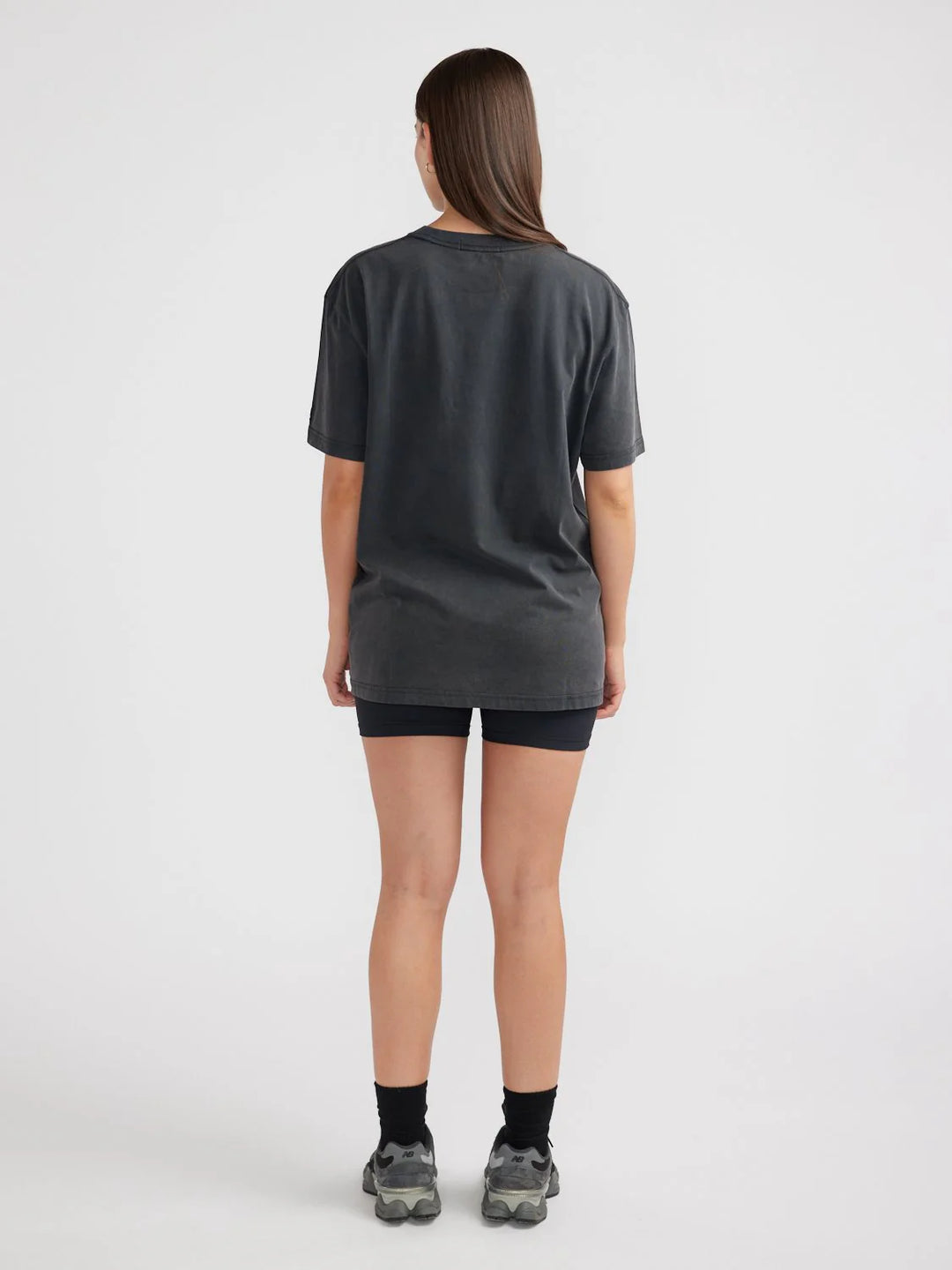 Jessie Oversized Collegiate Tee - Vintage Black