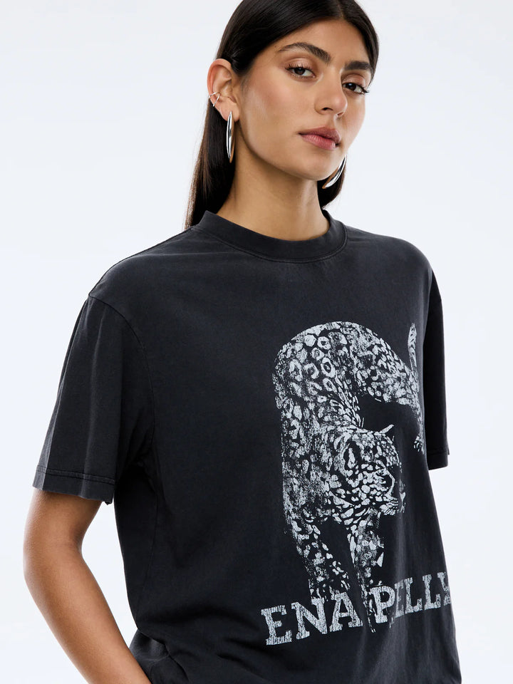 Crawling Leopard Tee - Vintage Black