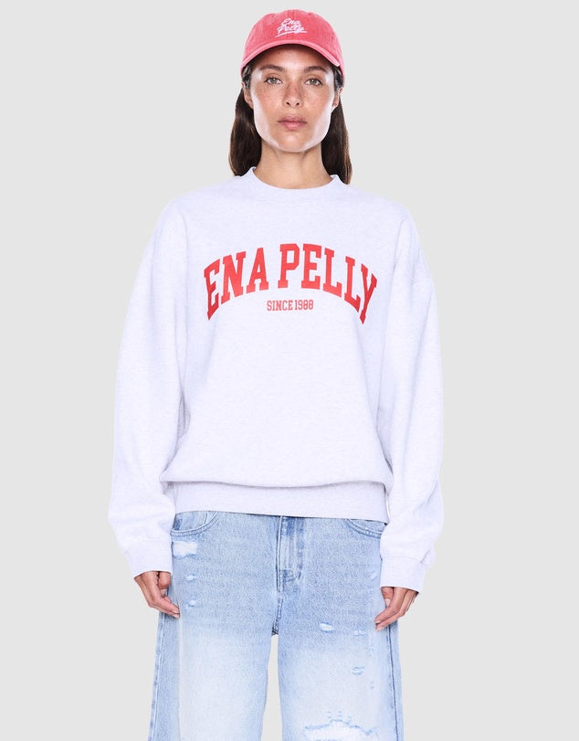 Mila Oversized Sweater - White Marle/Ena Pelly