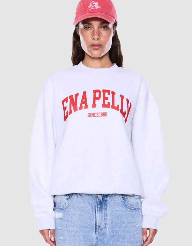 Mila Oversized Sweater - White Marle/Ena Pelly