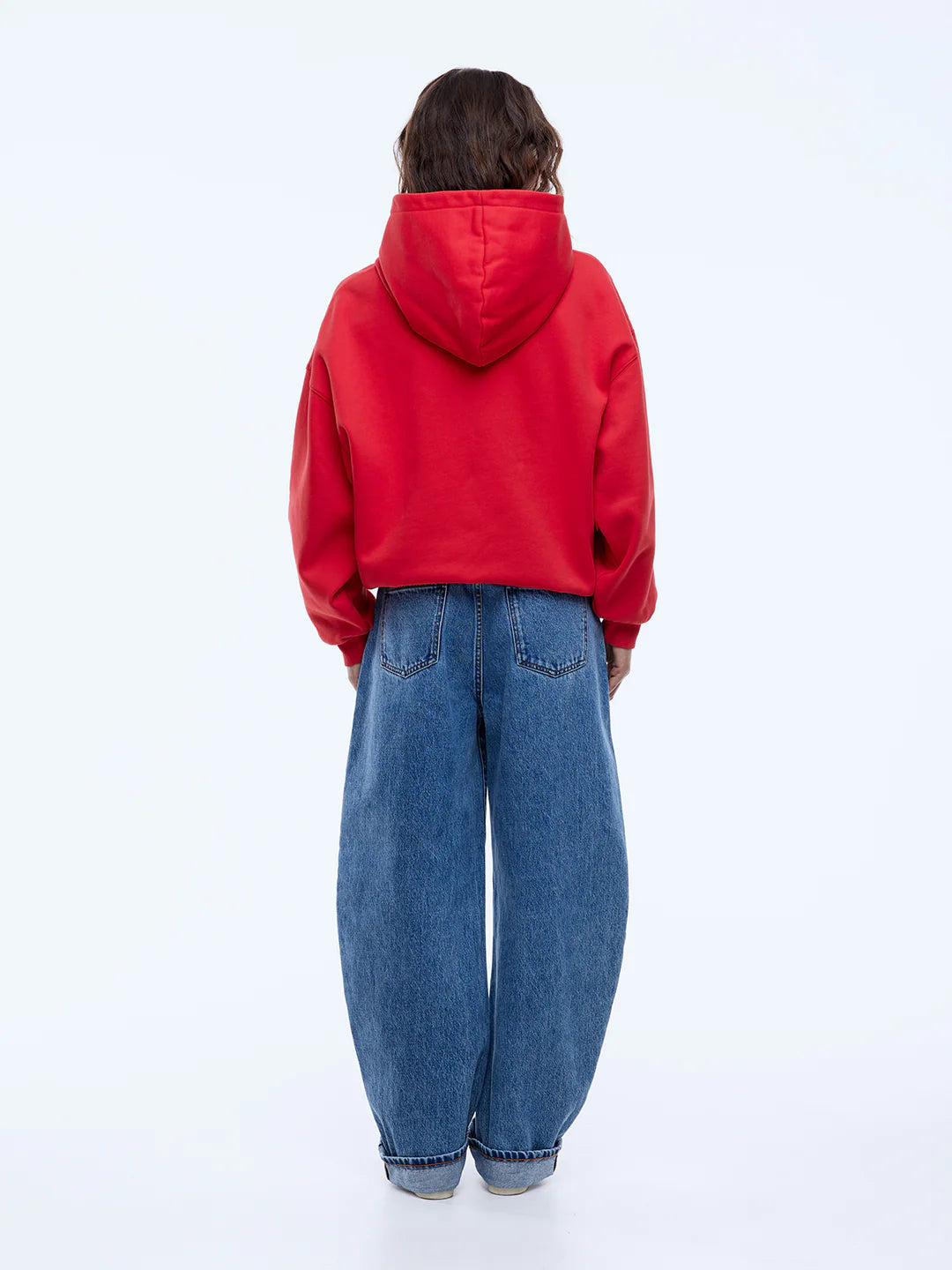 Washed Debossed Hoodie - Washed Red