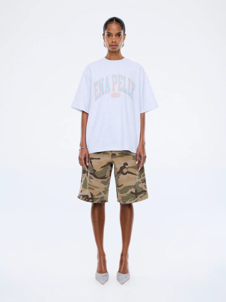 Blue Collegiate Tee - White Marle