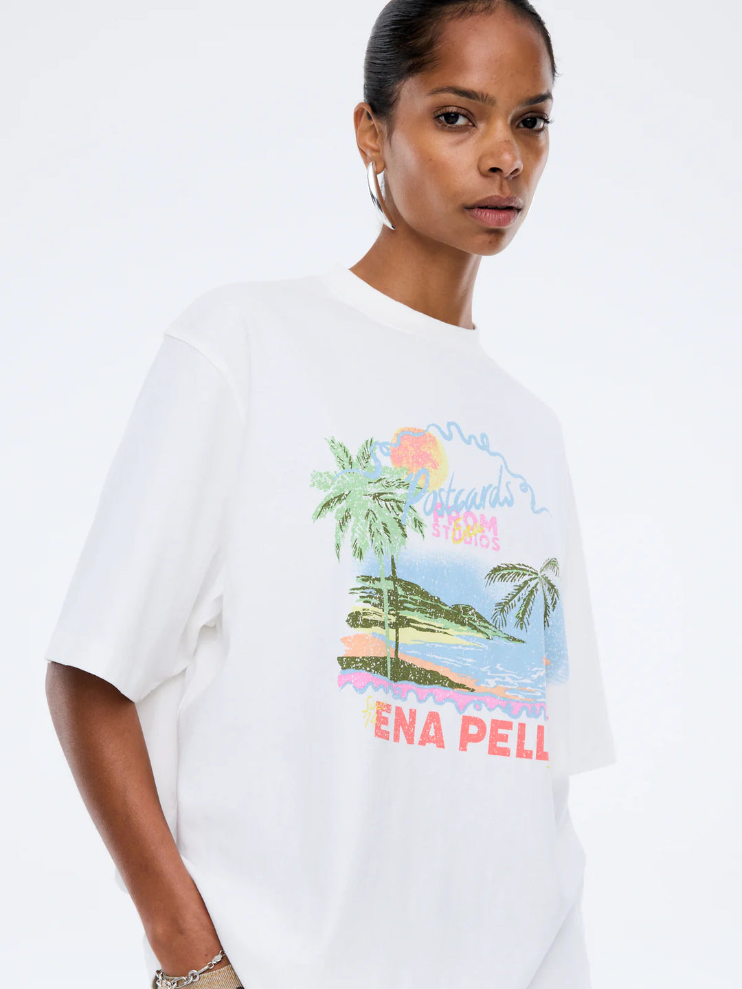 Riviera Watercolour Tee - Vintage White