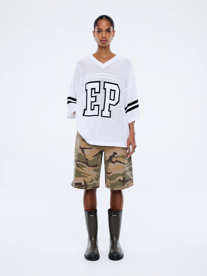 Harper Crochet Jersey - Vintage White