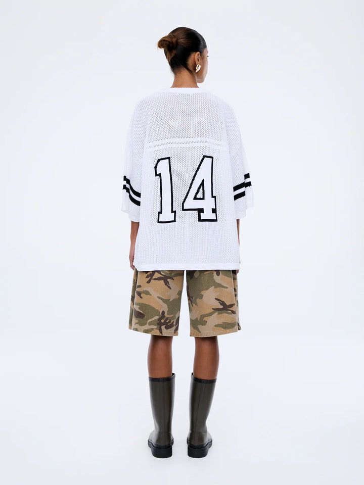 Harper Crochet Jersey - Vintage White