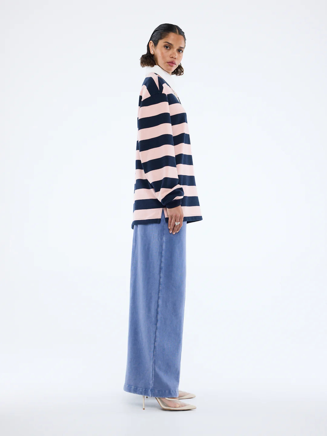 Hallie Rugby Top - Navy/Pink