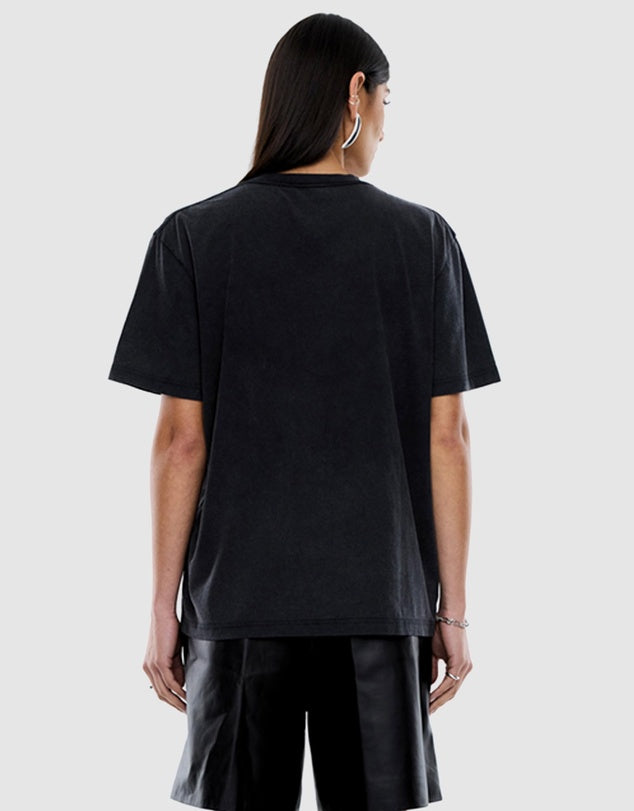 Leopard Collegiate Tee - Vintage Black