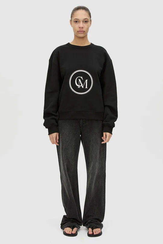 Bonnie Large Graphic Sweater - Black