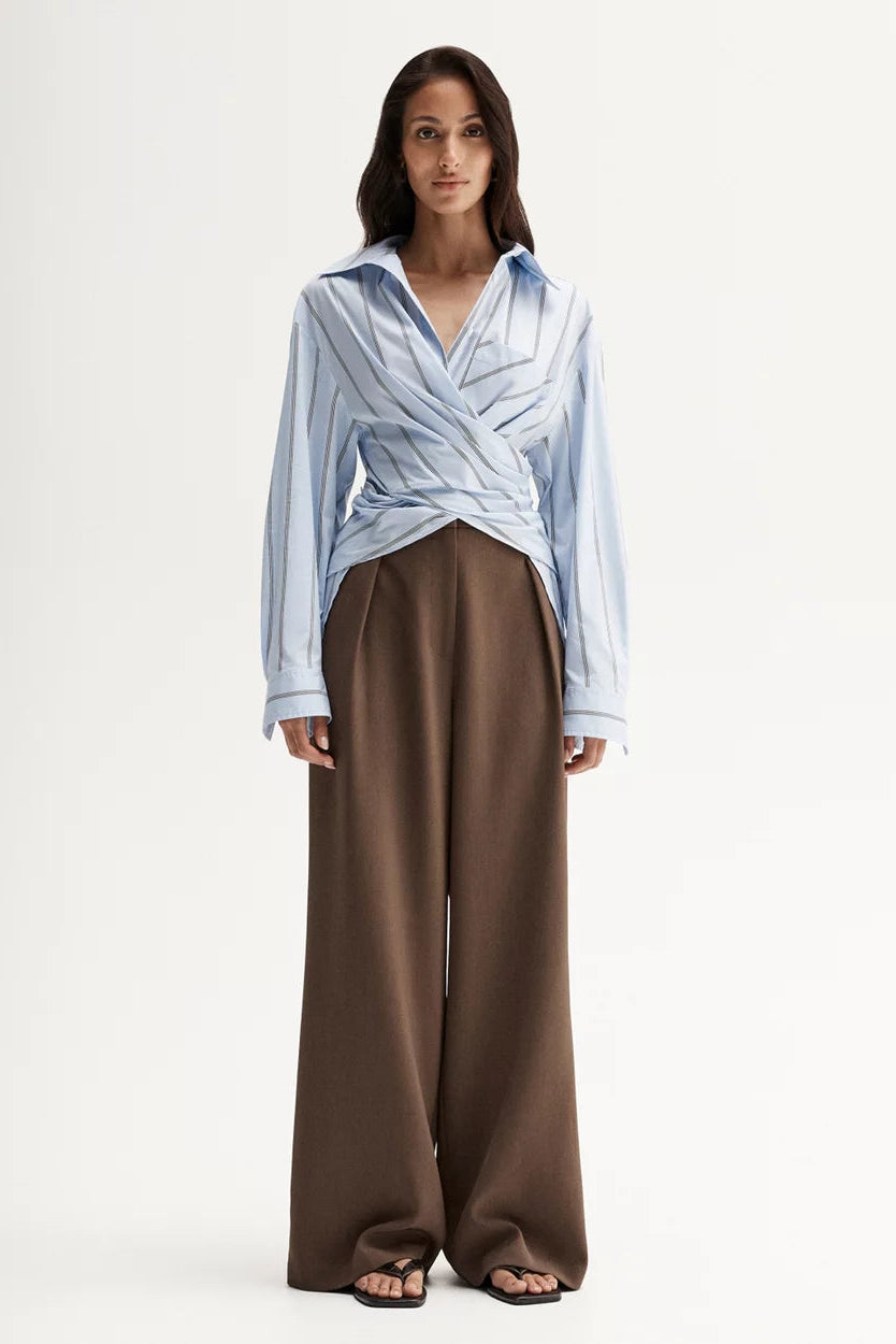 Dominic Wrap Shirt - Blue Stripe