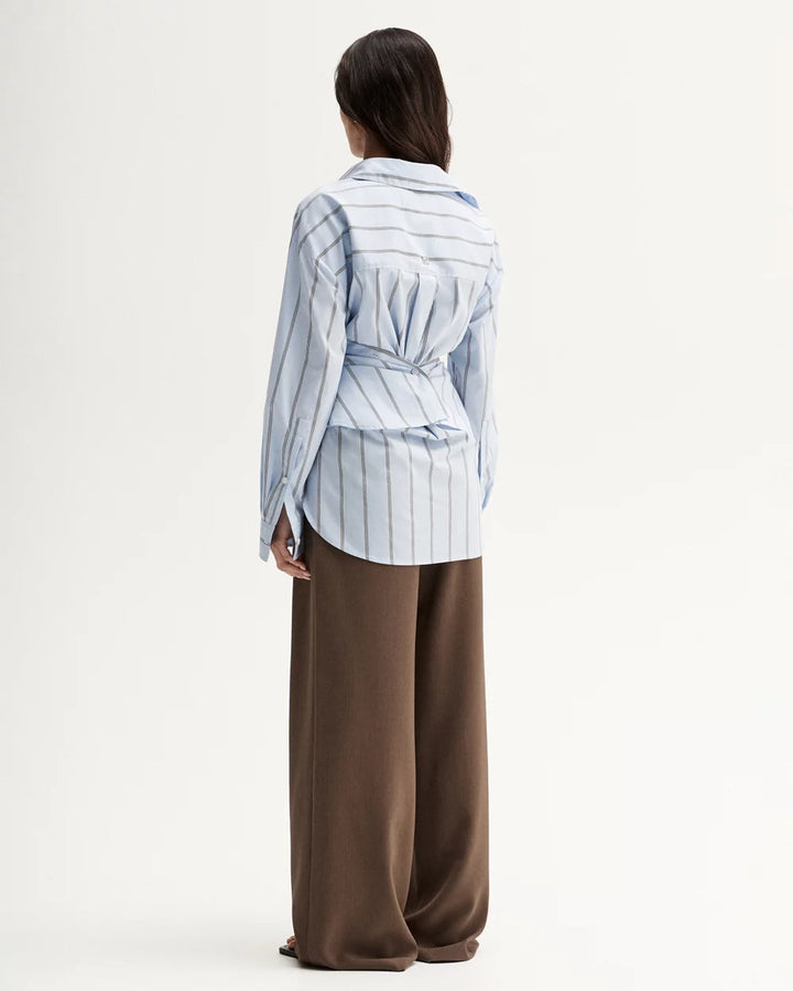 Dominic Wrap Shirt - Blue Stripe