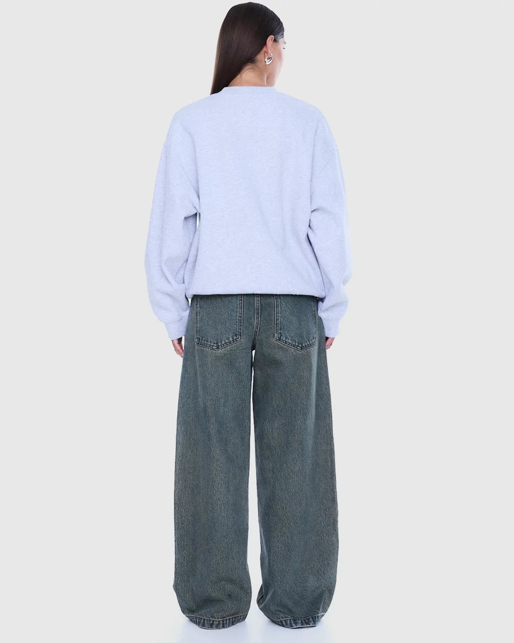Mila Oversized Sweater - Mid Grey Marle/Ena Pelly