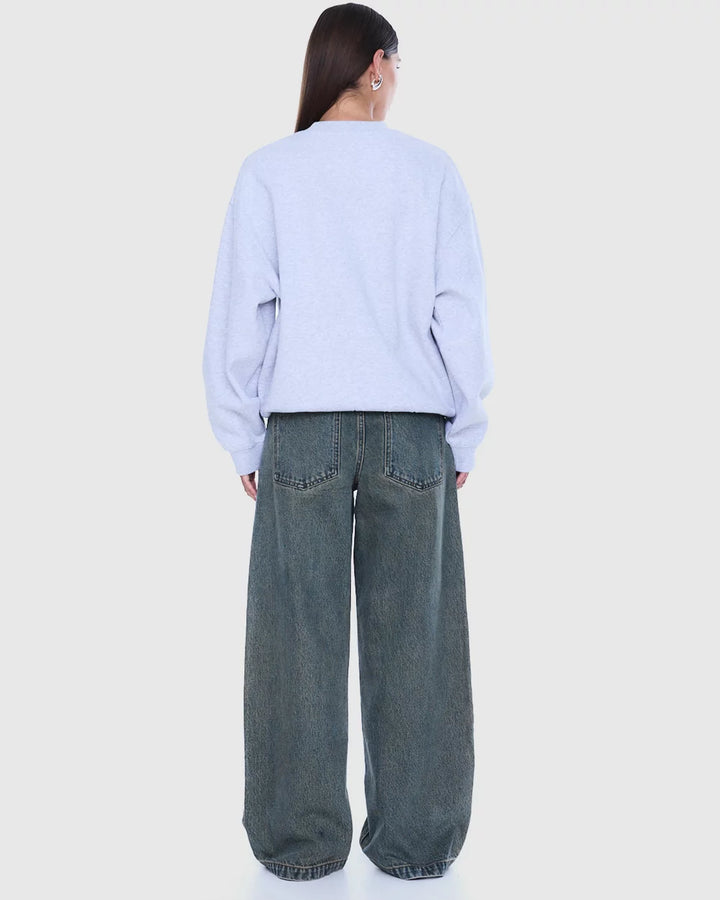 Mila Oversized Sweater - Mid Grey Marle/Ena Pelly