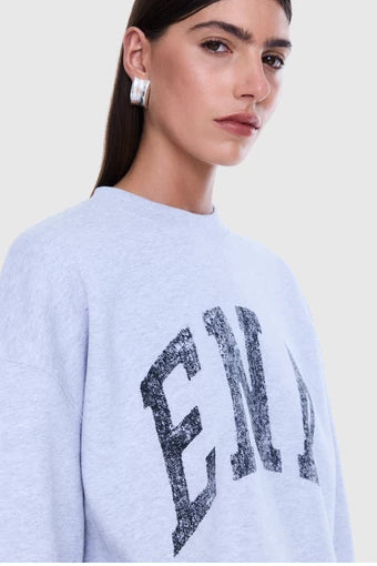 Mila Oversized Sweater - Mid Grey Marle/Ena Pelly