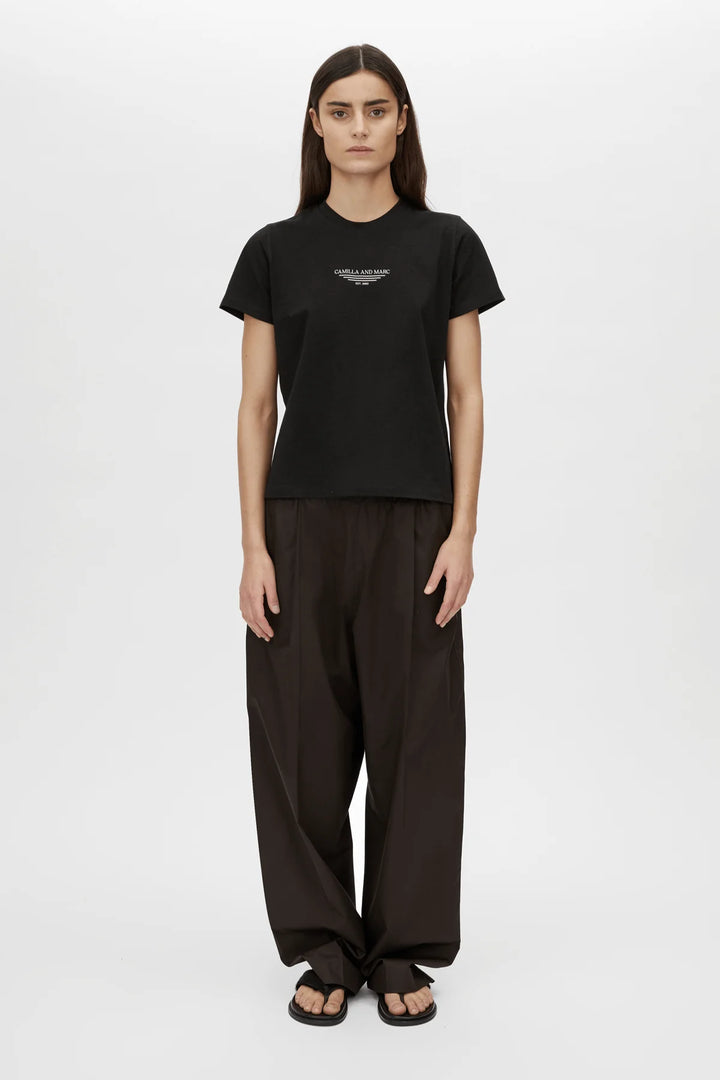 Janice Neat Fit Logo Tee - Black
