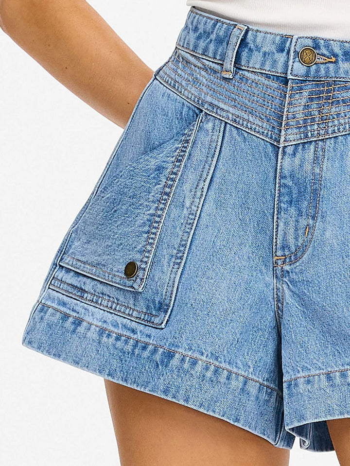 Celene Denim Short - Stonewash Blue