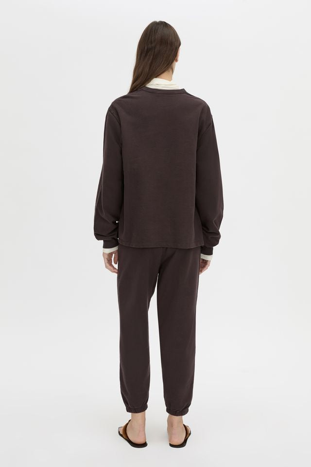 Thome Emb Relaxed Track Top - Hickory
