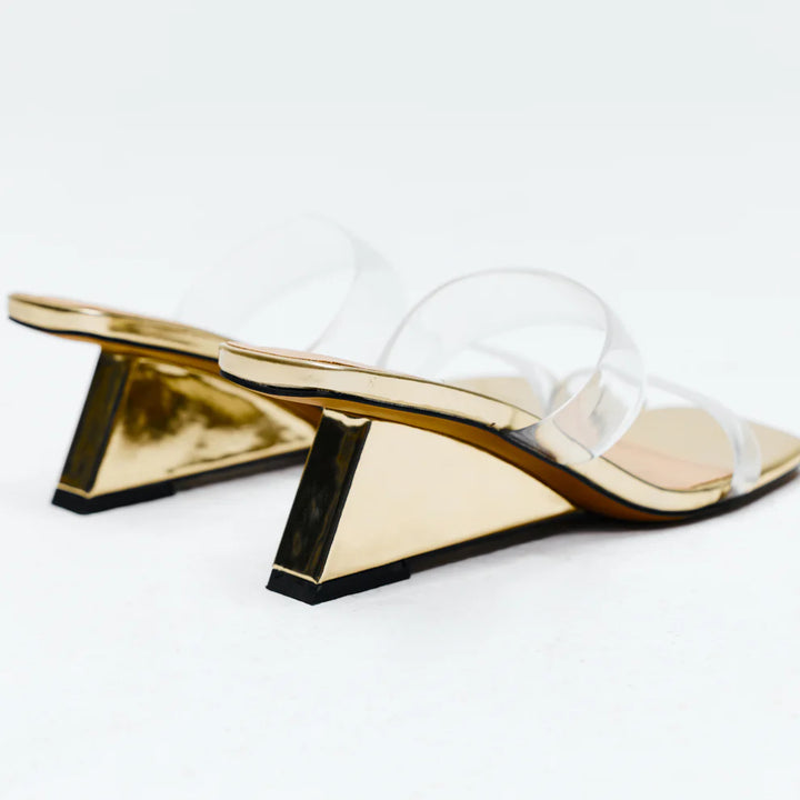 Bambi Wedge - Gold Metallic leather
