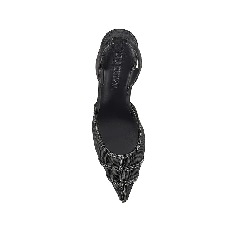 Jade Heel - Black Satin