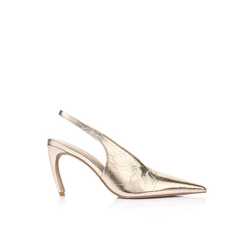 Rochelle Slingback Pump - Champagne Crinkle Leather