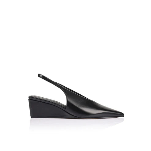 Ayvie Wedge - Black Patina Leather