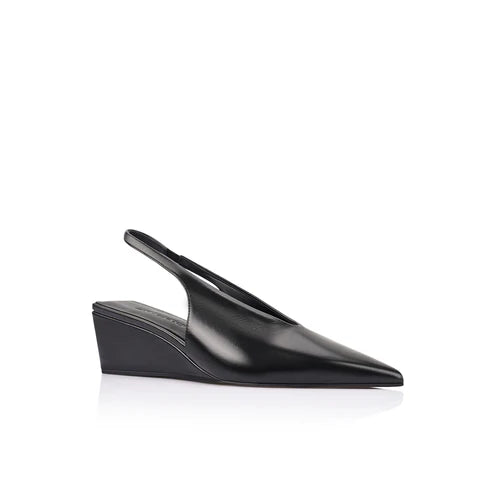 Ayvie Wedge - Black Patina Leather