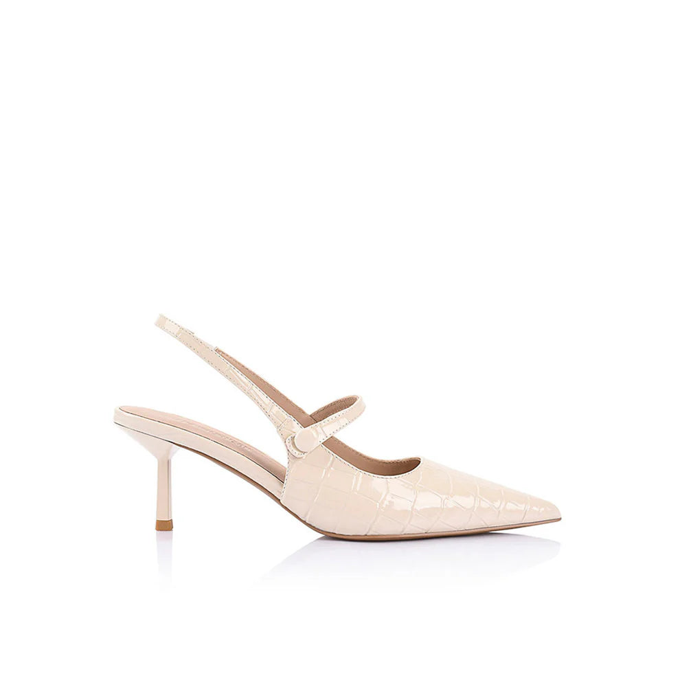 Scarlett Heel - Ivory Croc